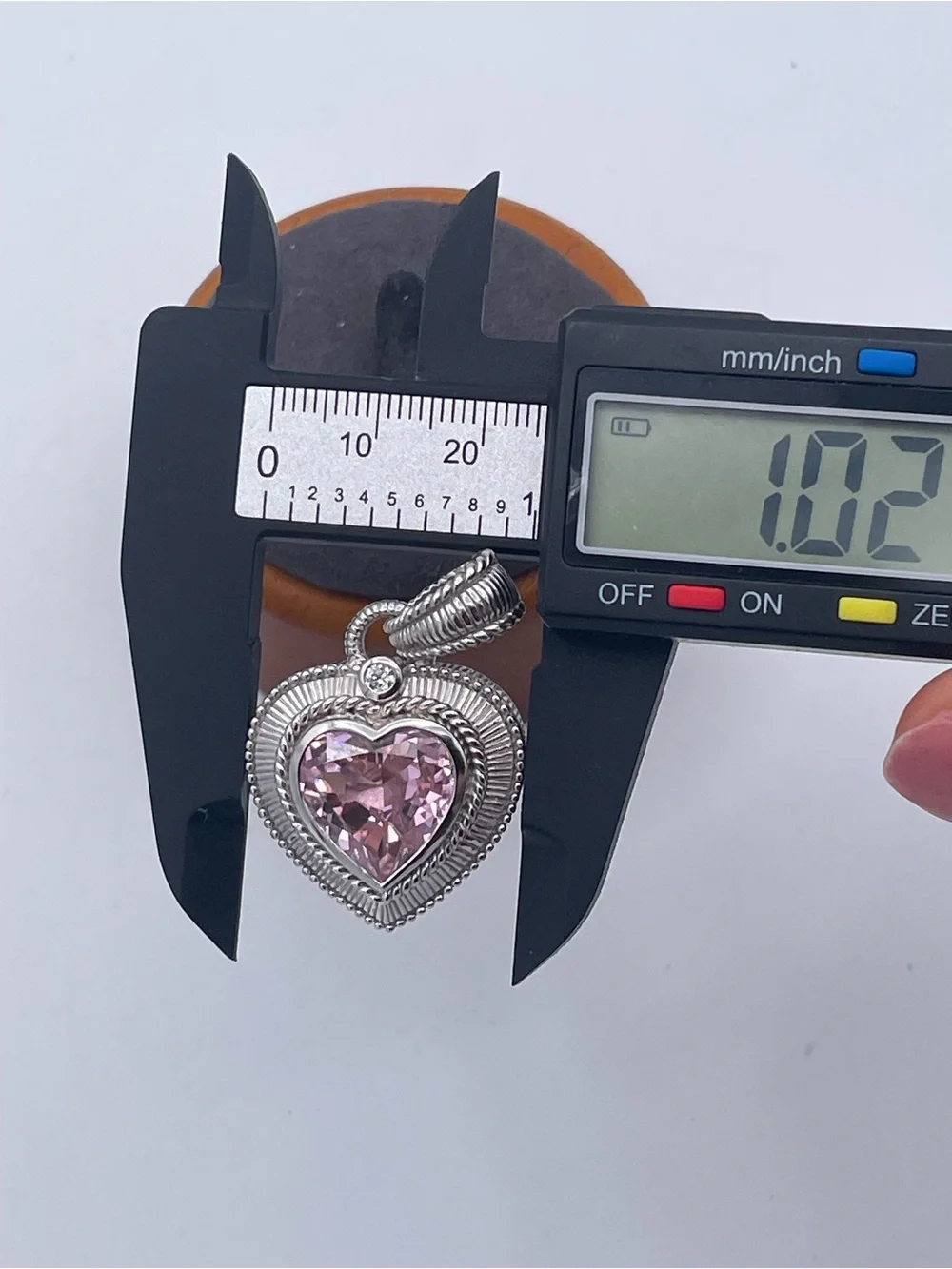 Judith Ripka Sterling Silver 925 Pink CZ Chunky Heart Enhancer Pendant Heavy 19g